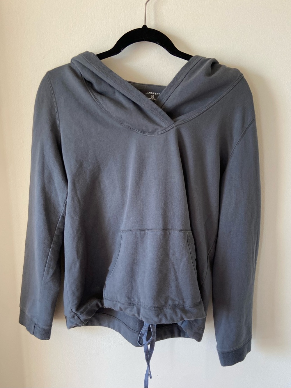 Lands' End Slate Gray Hooded Pullover